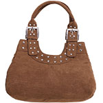Faux-suede bag with crystals and metal studs, Jazzd.
