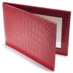 Crocodile-embossed leather frame (holds two 4" , Graphic Image.
