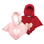 Cotton ponchos in pink or red, Bloom Love, Bloom Love.