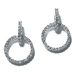 Hoop earrings of 18kt white gold and diamonds (.86 tcw), Mia & Kompany.