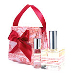 Vanilla Champagne eau de parfum set with mini roller bottle and spritzer, Susanne Lang