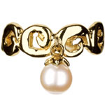 18kt gold ring with pearl charm, Erica Courtney.