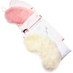 Pink or white mink eye mask with silk case, Gutzees.