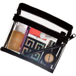 Clear plastic makeup bags, Alan Stuart.