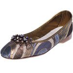 Viscose flats with rhinestone brooch, Rebecca Moses for Wild About Cashmere.
