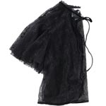 Nylon lace jacket with velvet trim, Ouvrez La Porte.