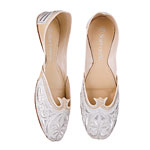 Embellished leather slippers, La Redoute.