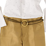Leather belt with brass ring, Leatherock.