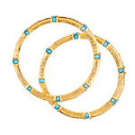 18kt-gold-vermeil bangles with turquoise, Pade Vavra.
