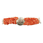 Coral-and-oyster-shell bracelet, Elizabeth Brady Jewelry.
