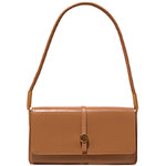 Leather handbag with gold-plated button, Stuart Weitzman.