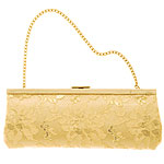 Metallic lace evening bag, Banana Republic.