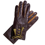 Lace-up leather gloves with cashmere lining, Carolina Amato.