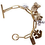 22kt-gold charm bracelet with diamonds, Linda Lee Johnson.