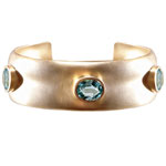 22kt-gold cuff with emeralds, Linda Lee Johnson.
