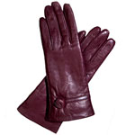 Leather gloves with strap and flower, Portolano.