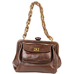Leather bag with plastic chain, Anna Sui.