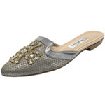 Lamé flats with crystals, Oscar de la Renta.