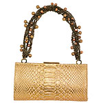 Snakeskin bag with metal chain, Elisa Atheniese.