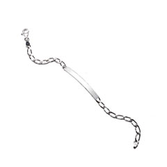 14kt-white-gold chain-link ID bracelet, Helen Ficalora.