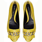 Leather shoes with chain detail, Casadei.