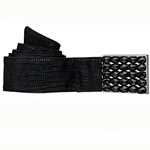 Reversible faux-snakeskin belt with onyx buckle, Kristyn Chambers.
