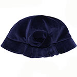 Pleated velvet cloche with origami rose, Eugenia Kim.