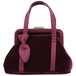 Satin-trim velvet bag, Alberta Ferretti.