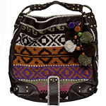 Knitted wool bag with leather trim, Isabella Fiore.