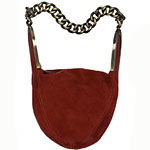 Suede bag with chain link strap, Sigerson Morrison.