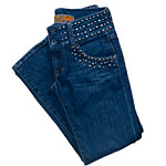 Cropped jeans with metal studs, Arch Indigo.