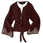 Knit cardigan with bell sleeves and metal grommets, Marciano.