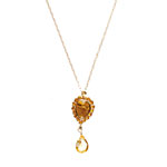 14kt-gold-filled necklace with tigereye and citrine drop, Orly Baruch Designs.