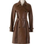 Washed lambskin with metal hardware military-style coat, Andrew Marc.