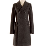 Double-breasted wool and polyamide knee-high coat, A.P.C..