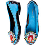 Jeweled leather flats, BCBG Max Azria.