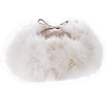 Fox fur hat, Calvin Klein.