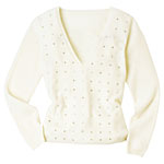 Cashmere sweater with Swarovski-crystal trim, Palmer Jones.
