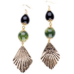 Gold-plated earrings with beading, Patch NYC.
