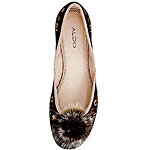 Suede flats with fox fur, Aldo.