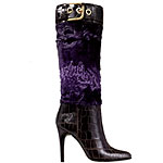 Astrakhan-and-croc boots, Dolce & Gabbana.