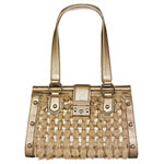 Tote of woven rabbit fur and leather, Elliott Lucca.