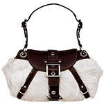 Goat-fur hobo trimmed with deerskin leather, Rafe.