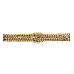 Leather belt with studs and Swarovski crystals, Allison Daniel Designs.