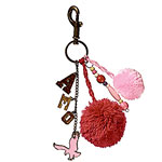 Key chain of sequins, satin and felt, 