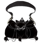 Velvet and leather bag with flower accent, Francesco Biasia.
