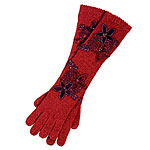 Cashmere gloves with velvet flower appliqué, Carolina Amato.