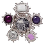 Metal brooch with glass, Chanel.