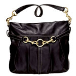 Leather bag with long strap, Coach.