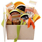 Party box with three 6" cakes and four packs of cookies, plus candles, plates and napkins, Dancing Deer.